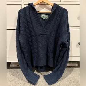 American Eagle Cropped Hoodie Cardigan